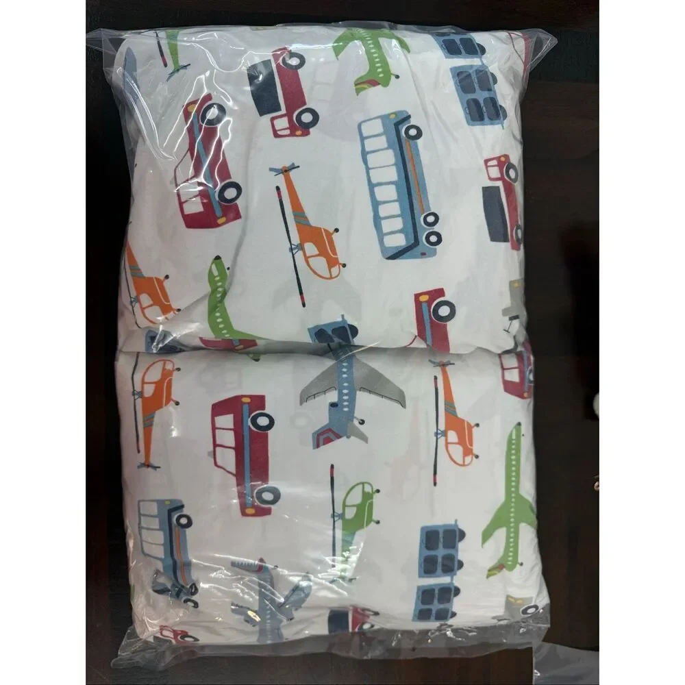 POTTERY BARN Kids QUEEN sheet set - Organic Cotton - Transportation